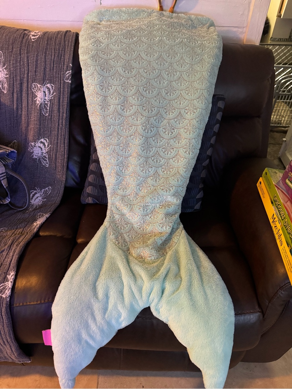 Kids Aqua Mermaid Tail comforter- Soft Plush